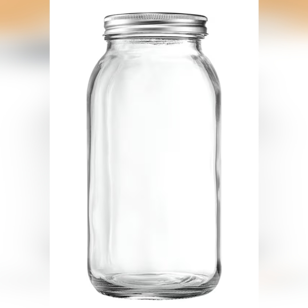 Clear Glass Mason Jar with Silver Lid